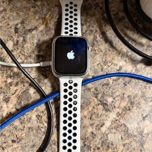 Apple Smartwatch with Black and White Band